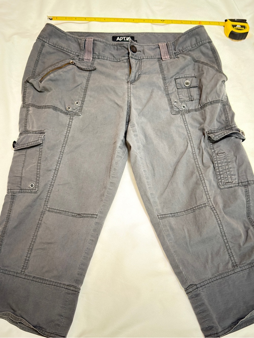 Apt. 9 Gray Cargo Capris with Utility Pockets